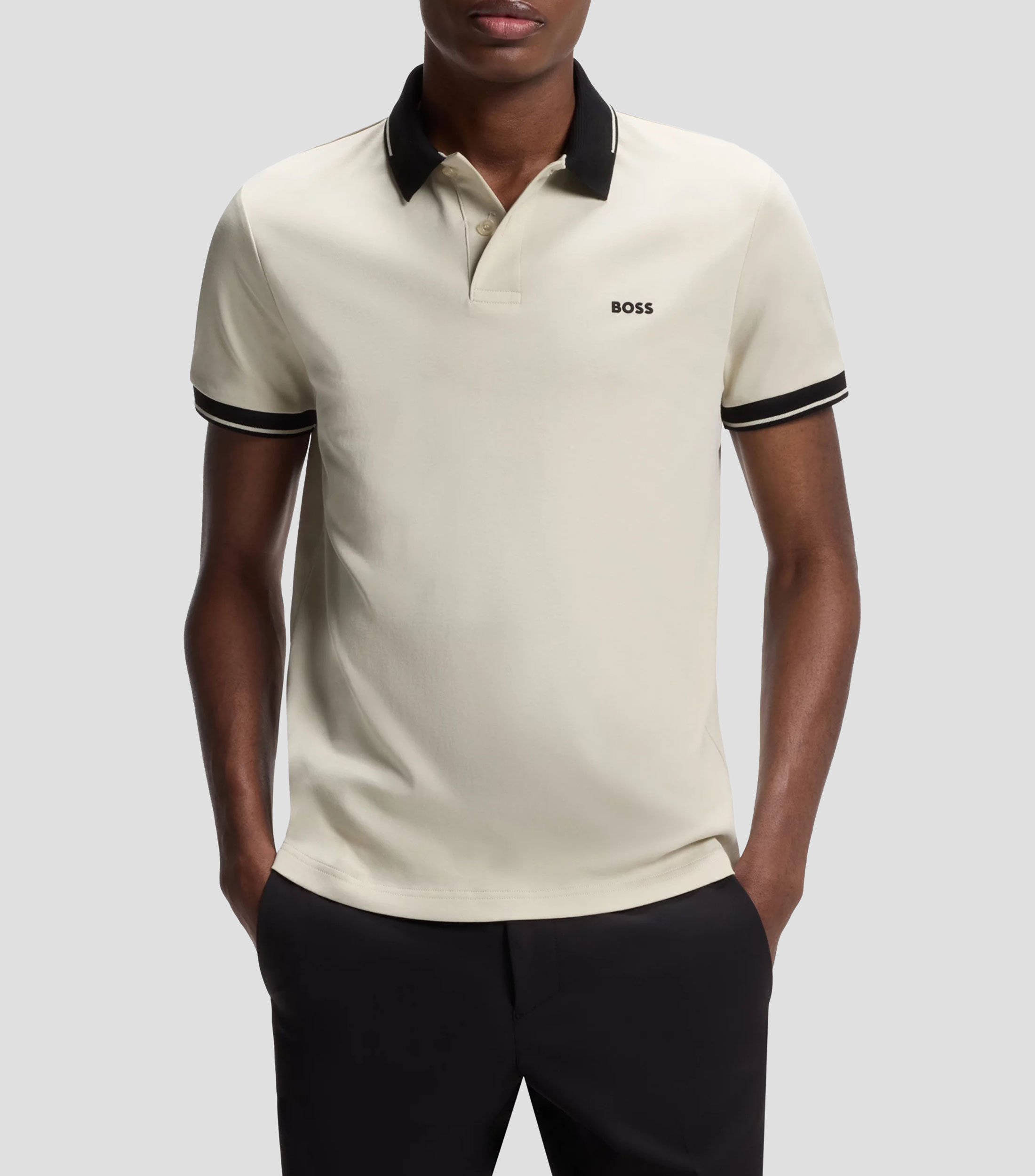 Playera tipo polo manga corta lisa Hombre